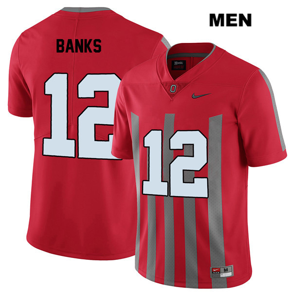 Ohio State Buckeyes Men's Sevyn Banks #12 Red Authentic Nike Elite College NCAA Stitched Football Jersey SO19O75BG